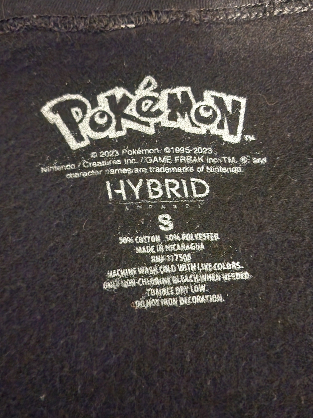 Pokemon Hybrid Men's Crewneck Hoodie Sweater - Black with White Logo